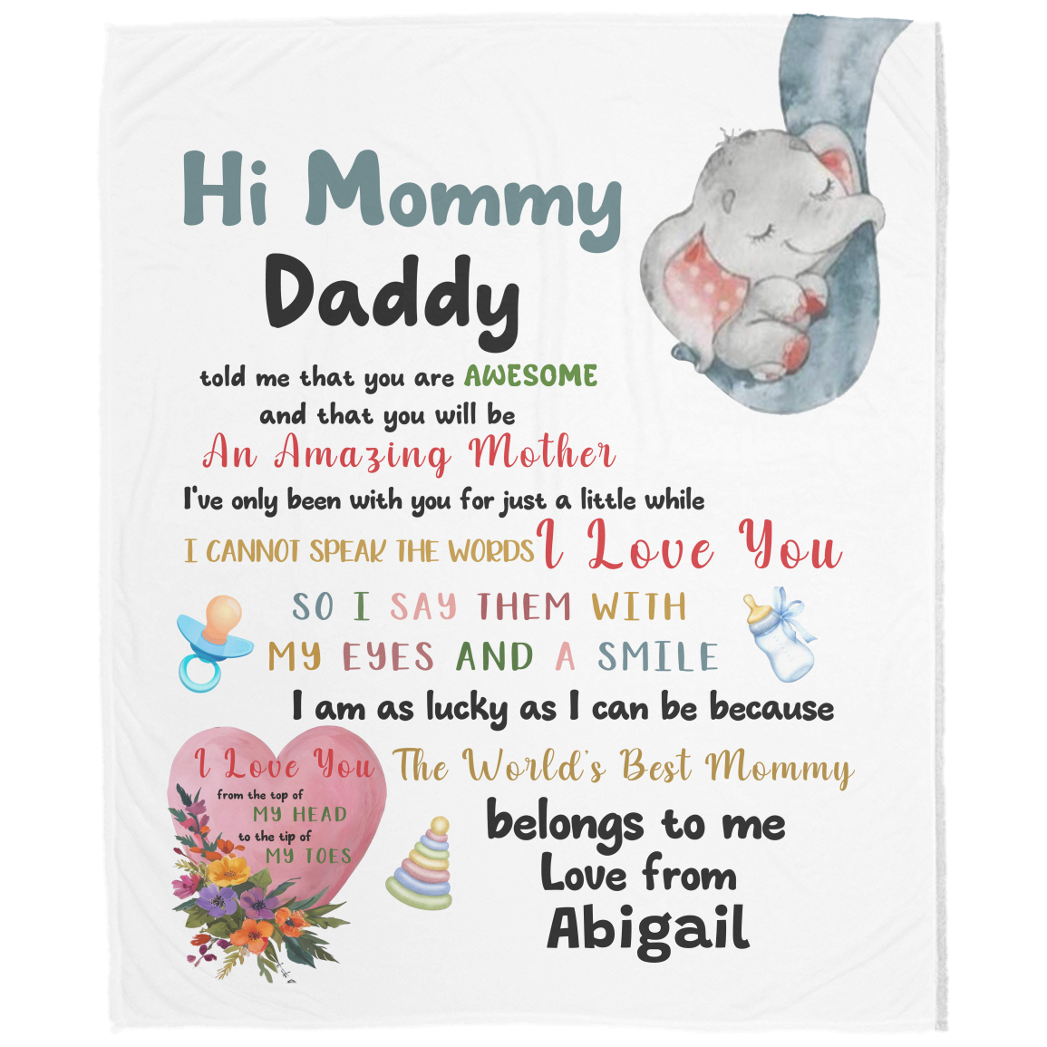 To Mommy From Baby - Plush Fleece Blanket