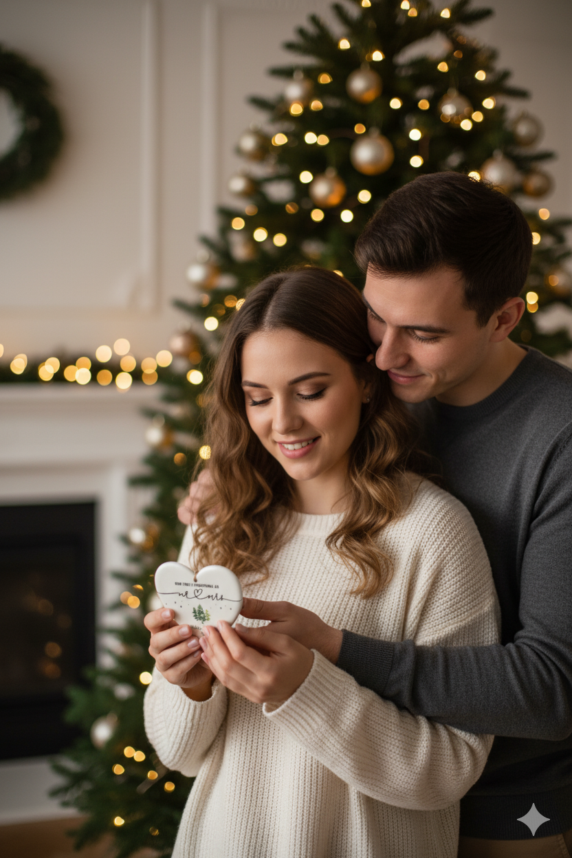 Mr. & Mrs. Personalized Heart Ornament-Wedding Gift Keepsake