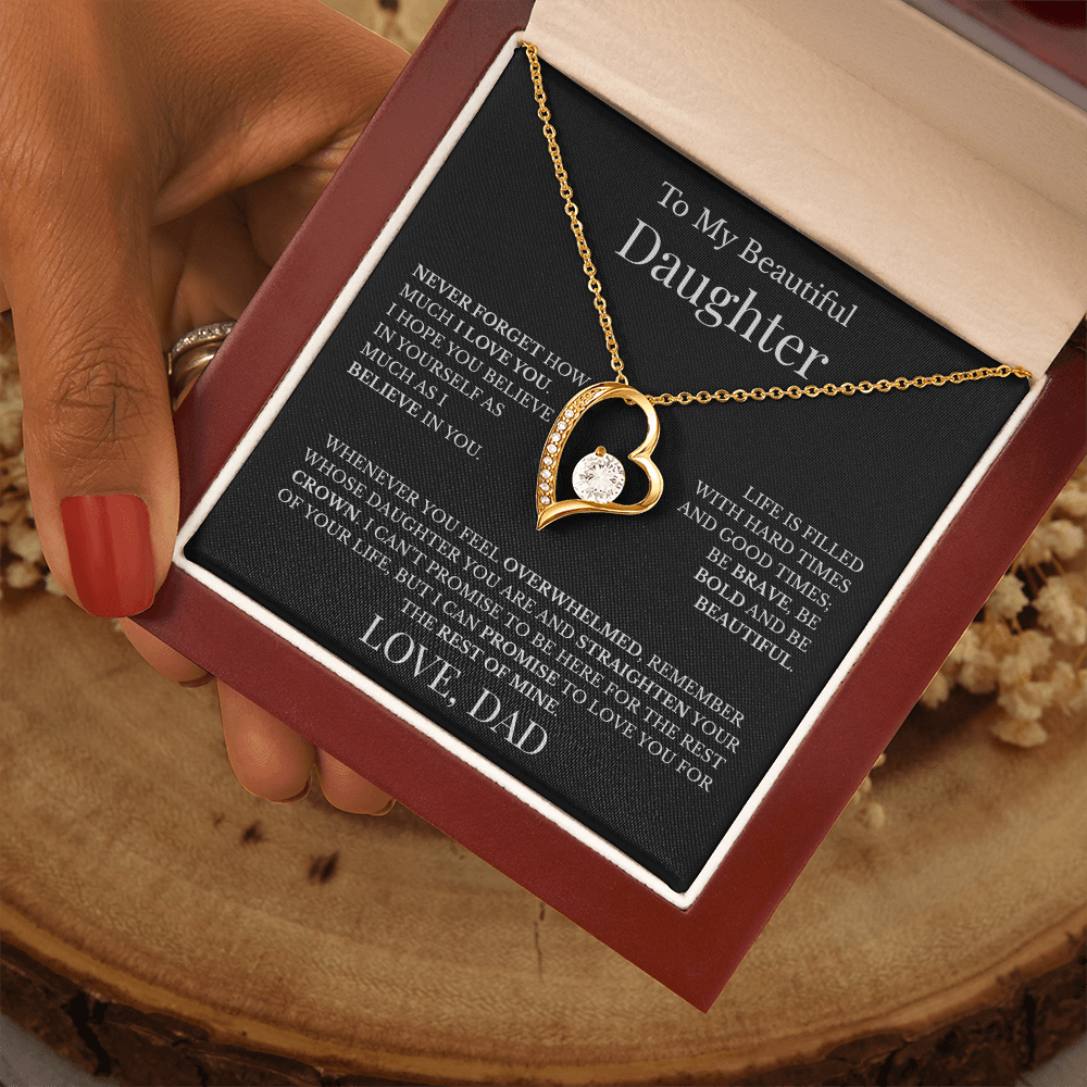 To My Beautiful Daughter - Love Dad - Forever Love Necklace