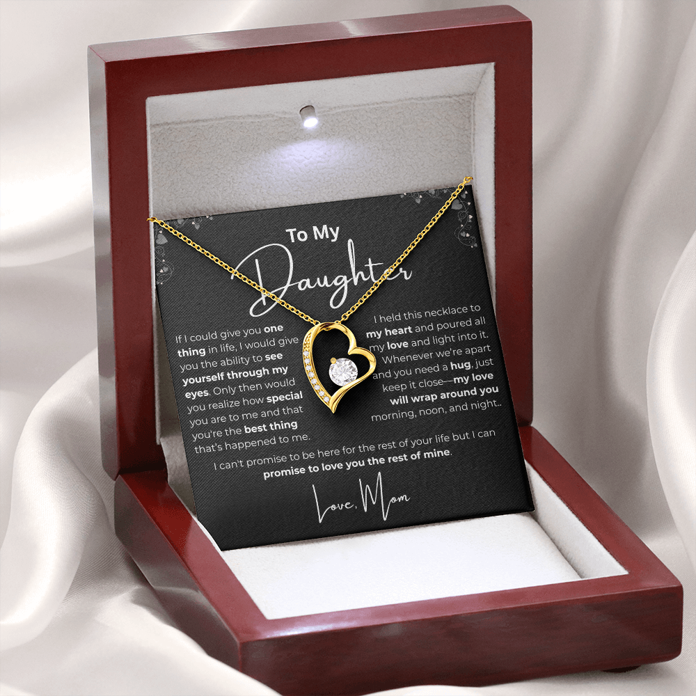 To My Daughter Heart Pendant - Love Mom