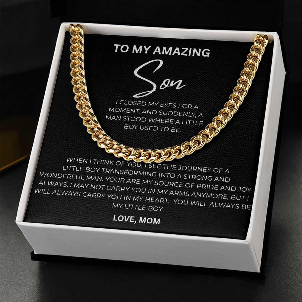 To My Son - From Mom Cuban Link Chain