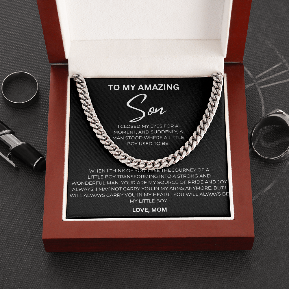 To My Son - From Mom Cuban Link Chain