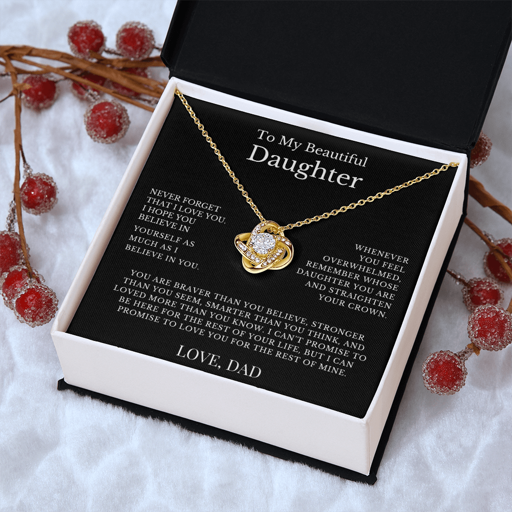 To My Beautiful Daughter...From Dad - Love Knot Necklace
