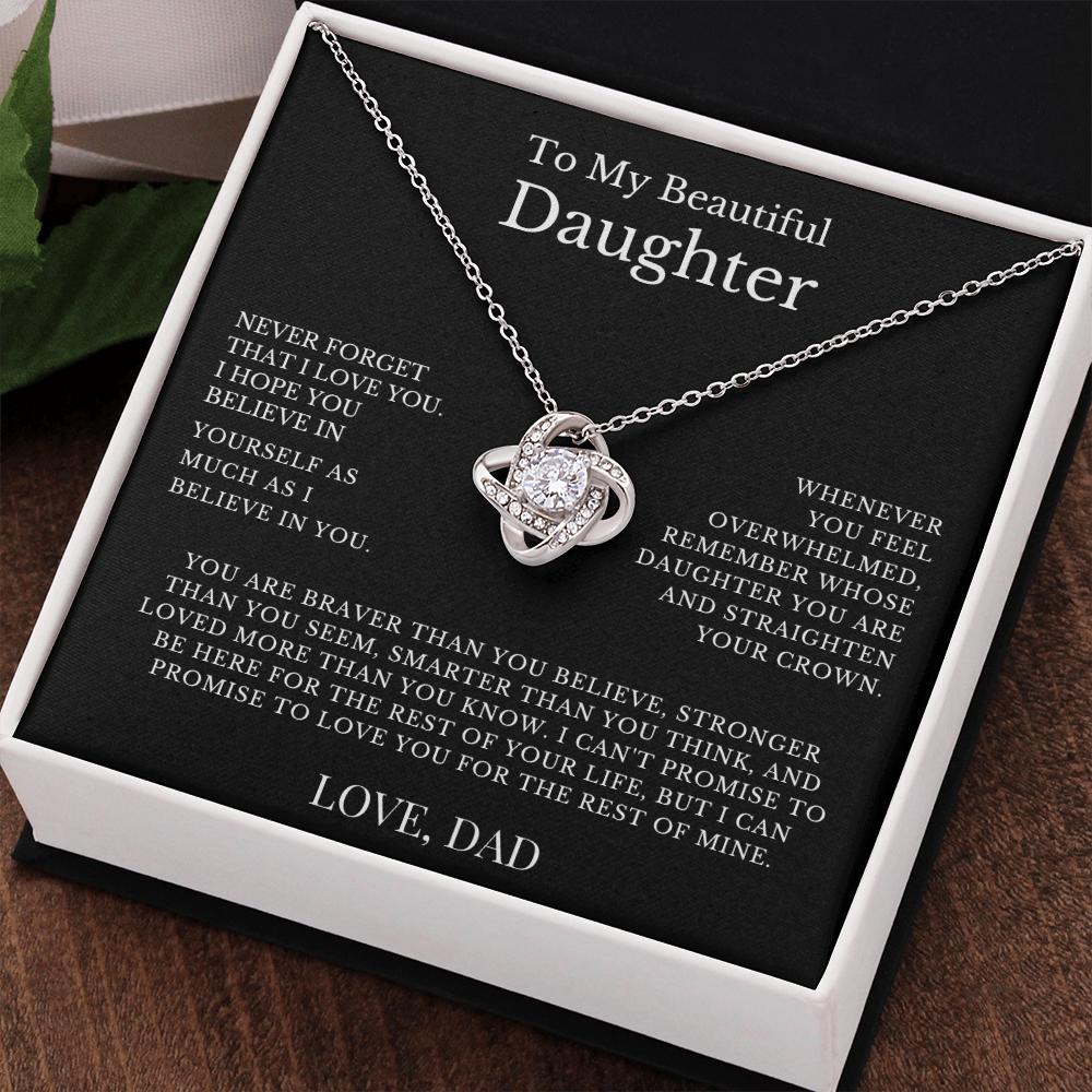 To My Beautiful Daughter...From Dad - Love Knot Necklace