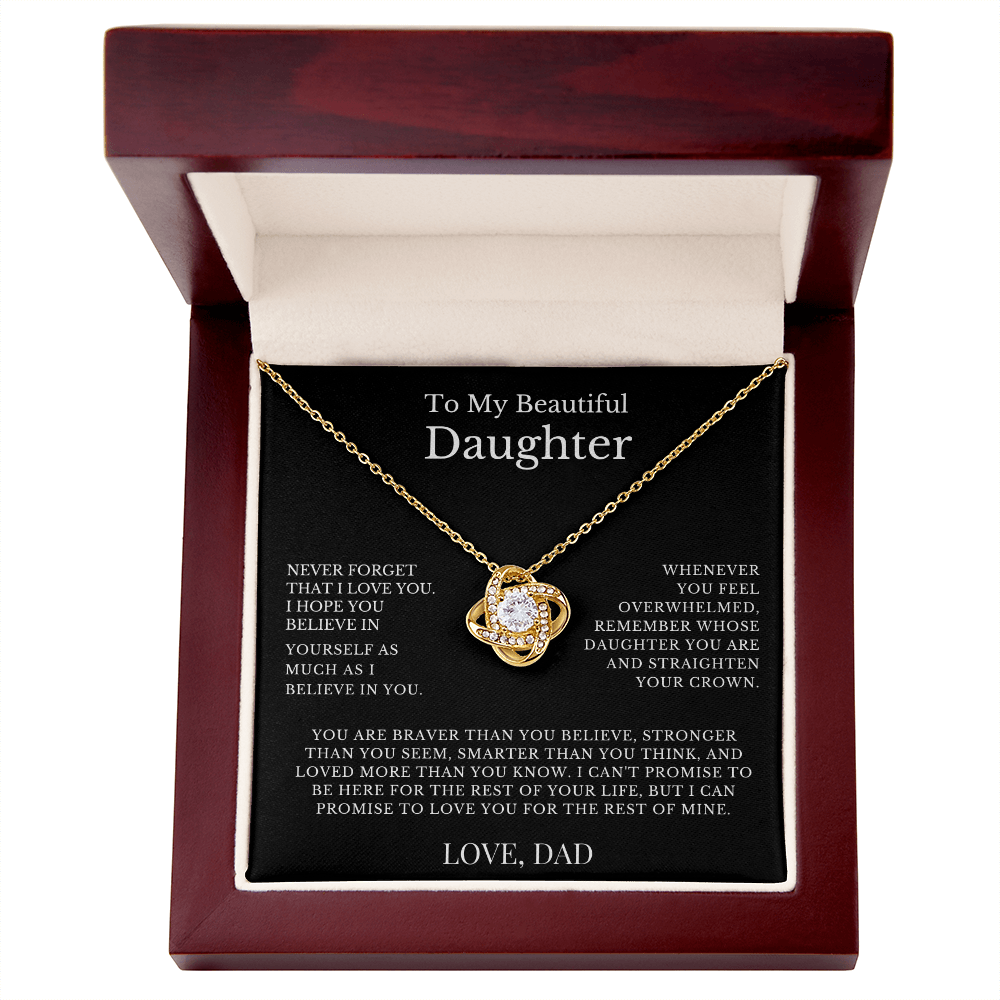 To My Beautiful Daughter...From Dad - Love Knot Necklace