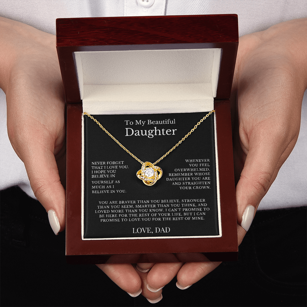To My Beautiful Daughter...From Dad - Love Knot Necklace