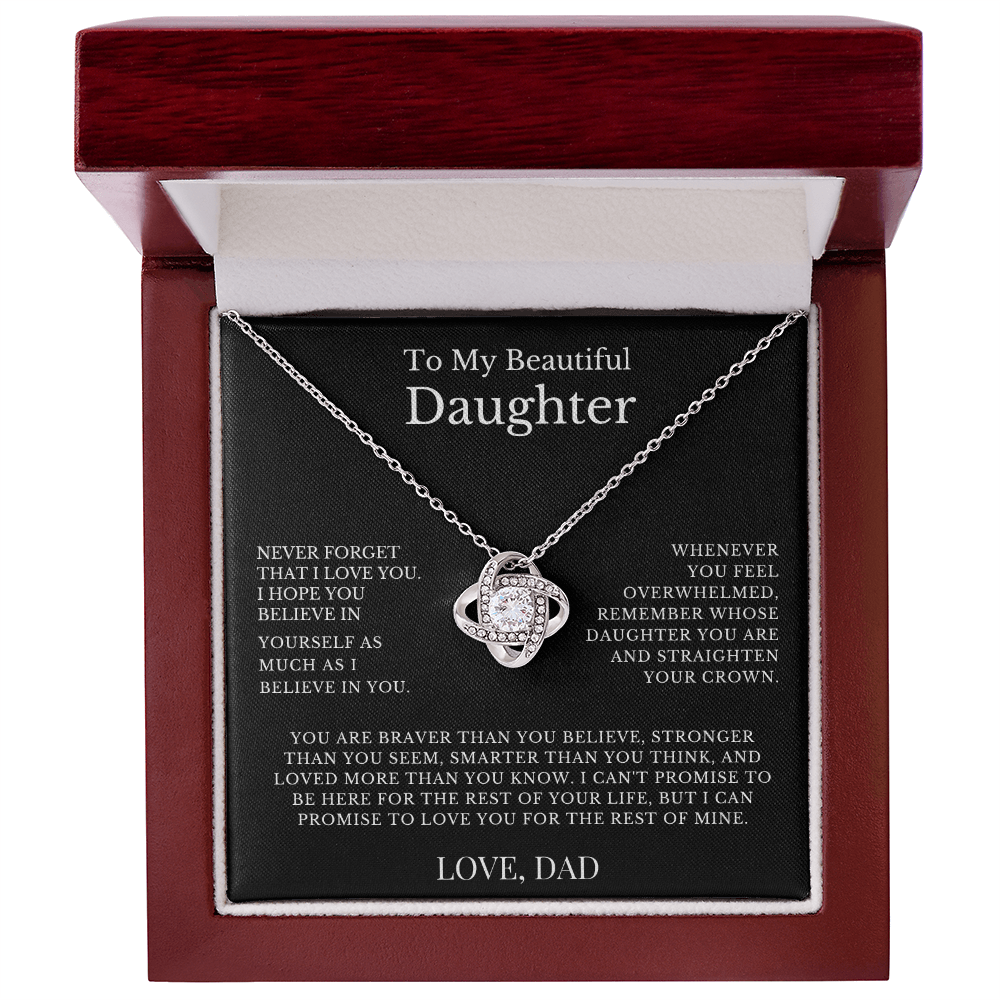 To My Beautiful Daughter...From Dad - Love Knot Necklace