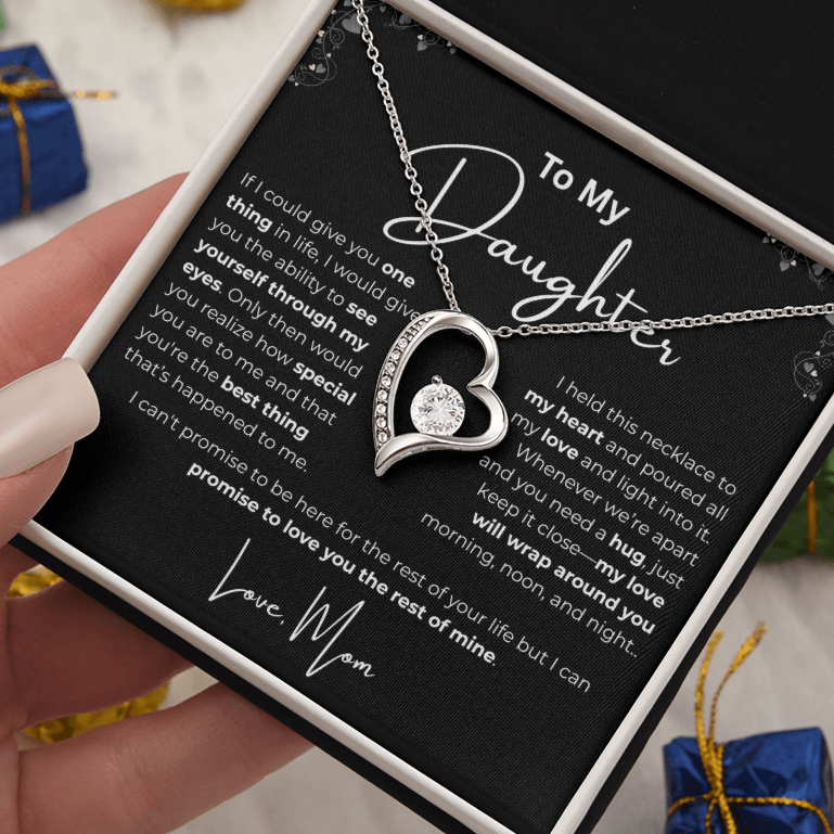 To My Daughter Heart Pendant - Love Mom