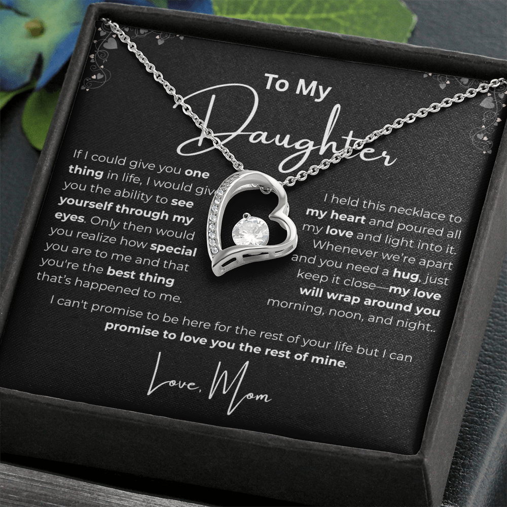 To My Daughter Heart Pendant - Love Mom