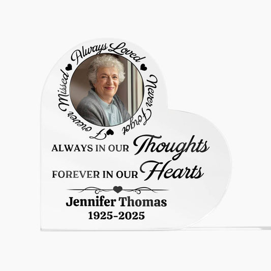 Memorial Acrylic Heart Plaque
