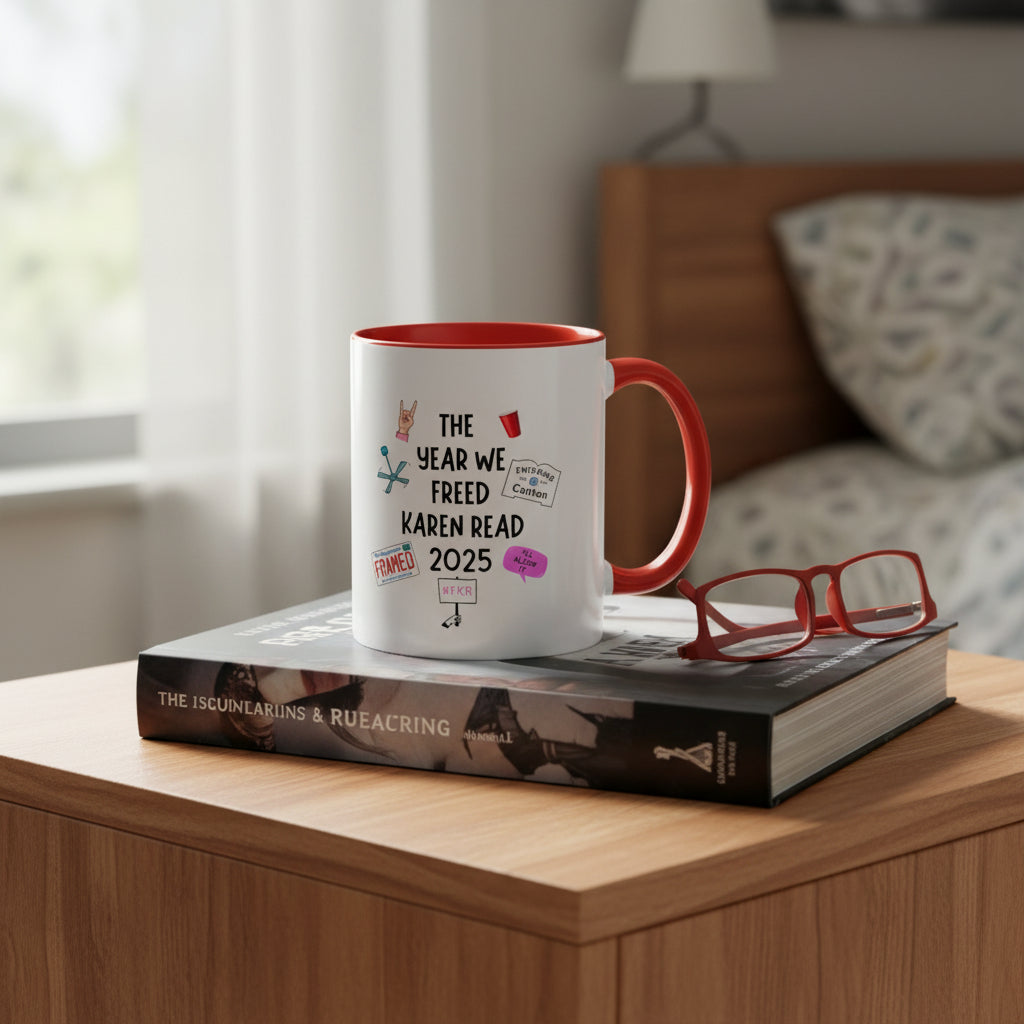 The Year We Freed Karen Read 2025 Coffee Mug — Funny Personalized Accent Mug