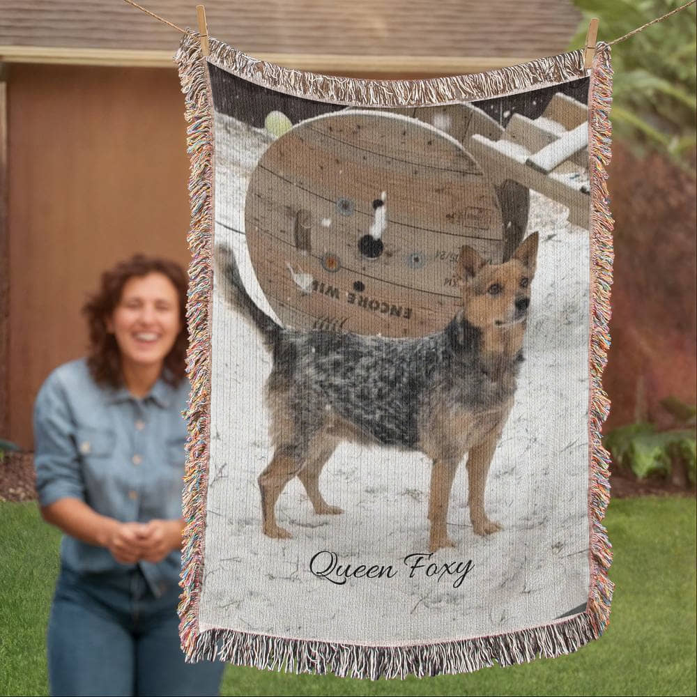 Wrap Yourself in Love with a Personalized Heirloom Woven Pet Blanket (Portrait)