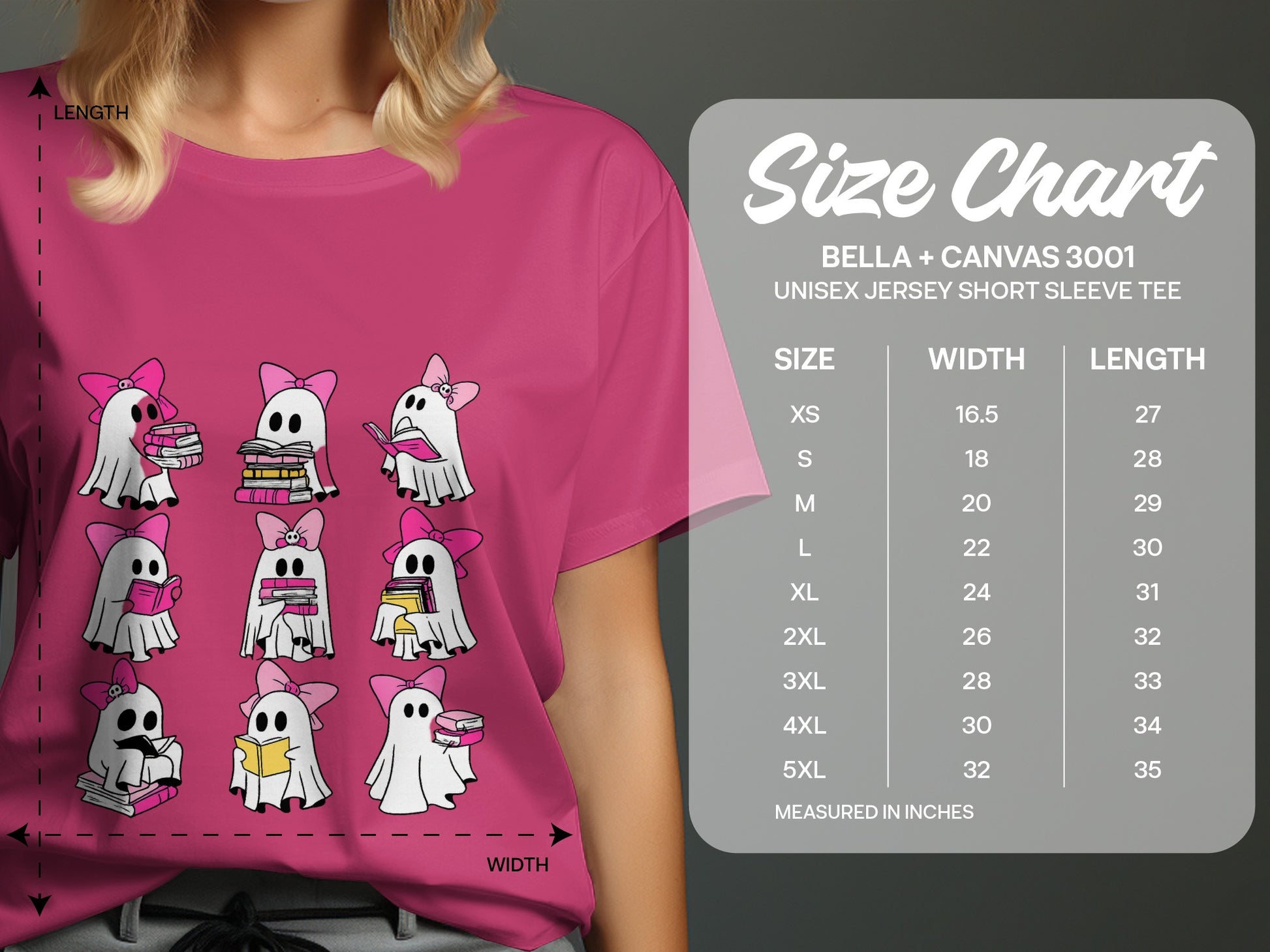 Pink Ghosts Reading Books Graphic T-Shirt product type