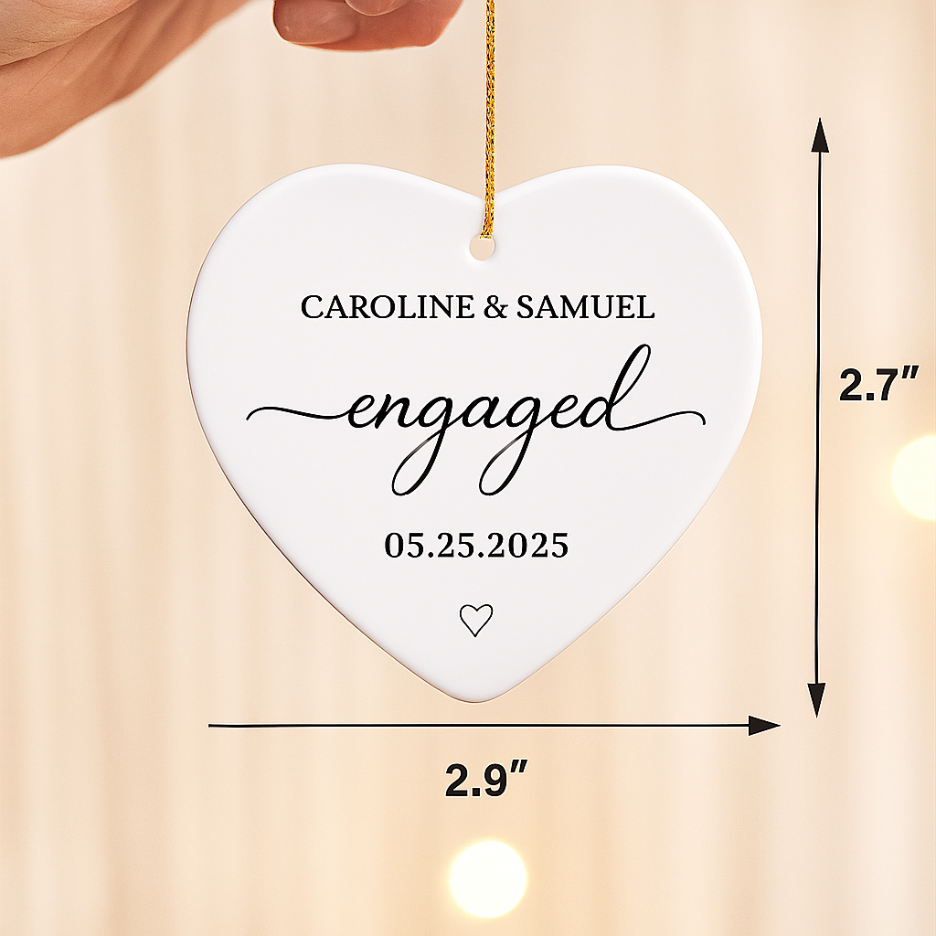Engaged Personalized Heart Ornament