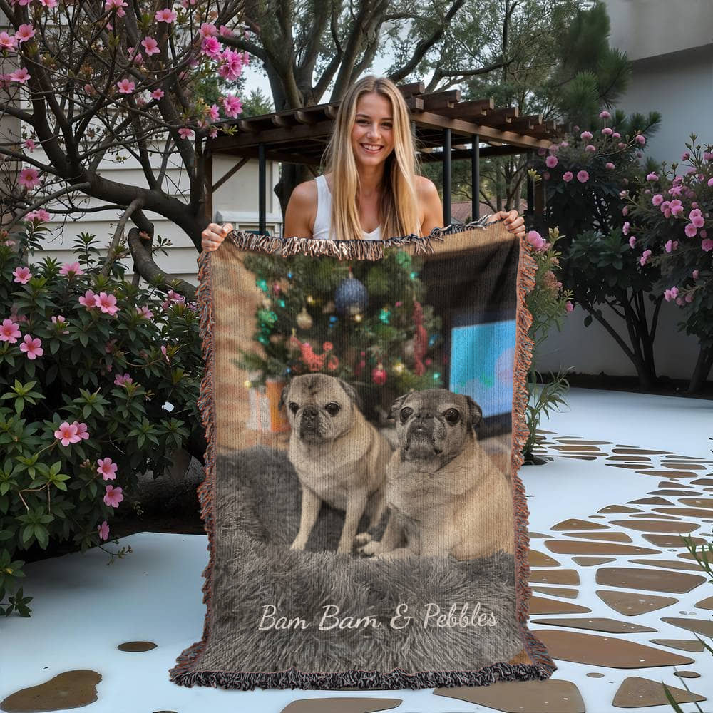 Wrap Yourself in Love with a Personalized Heirloom Woven Pet Blanket (Portrait)