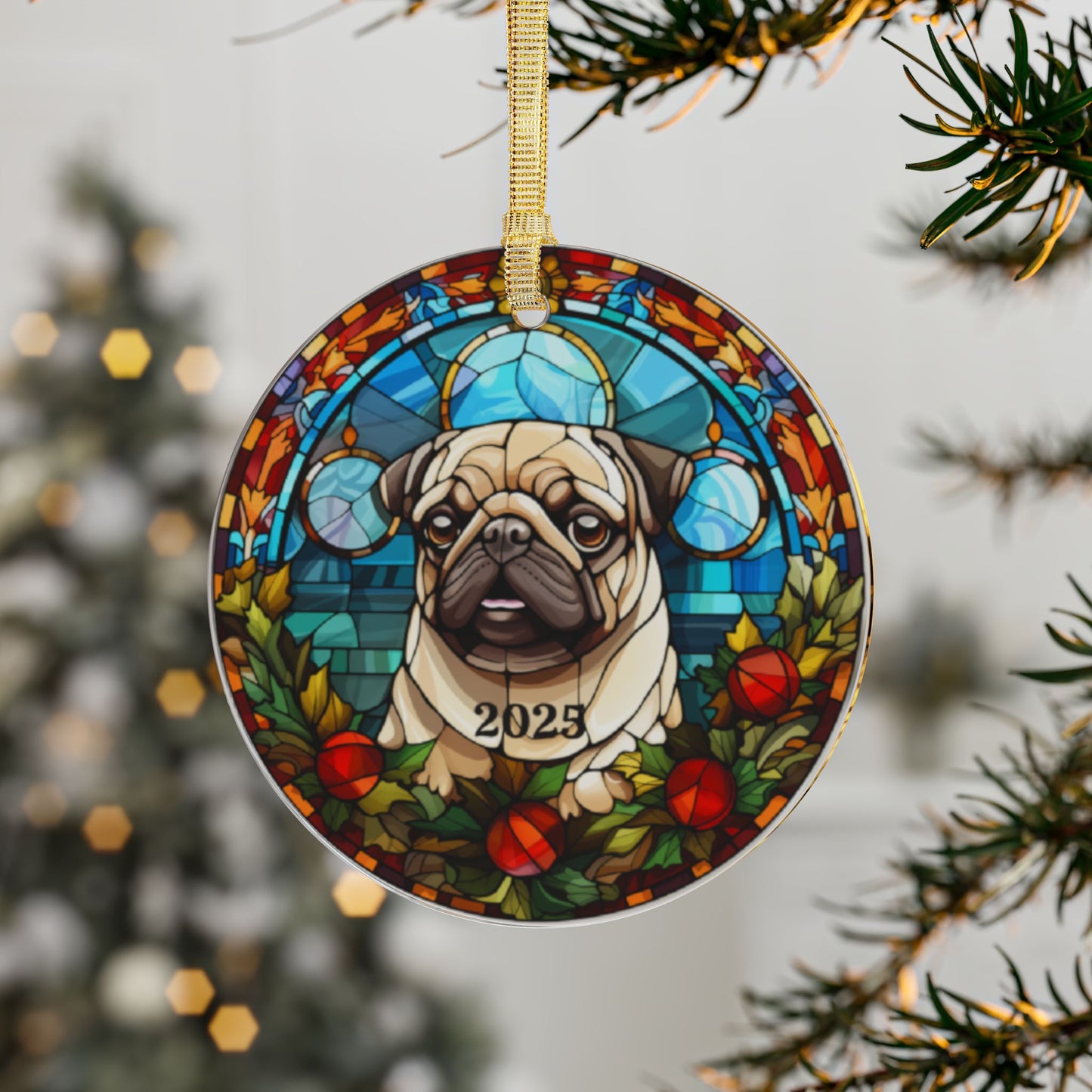 Stained Glass Pug Acrylic Ornaments | Pet Lover Holiday Decor, Unique Christmas Gifts, Dog Memorial Keepsakes, Personalized Tree [...]