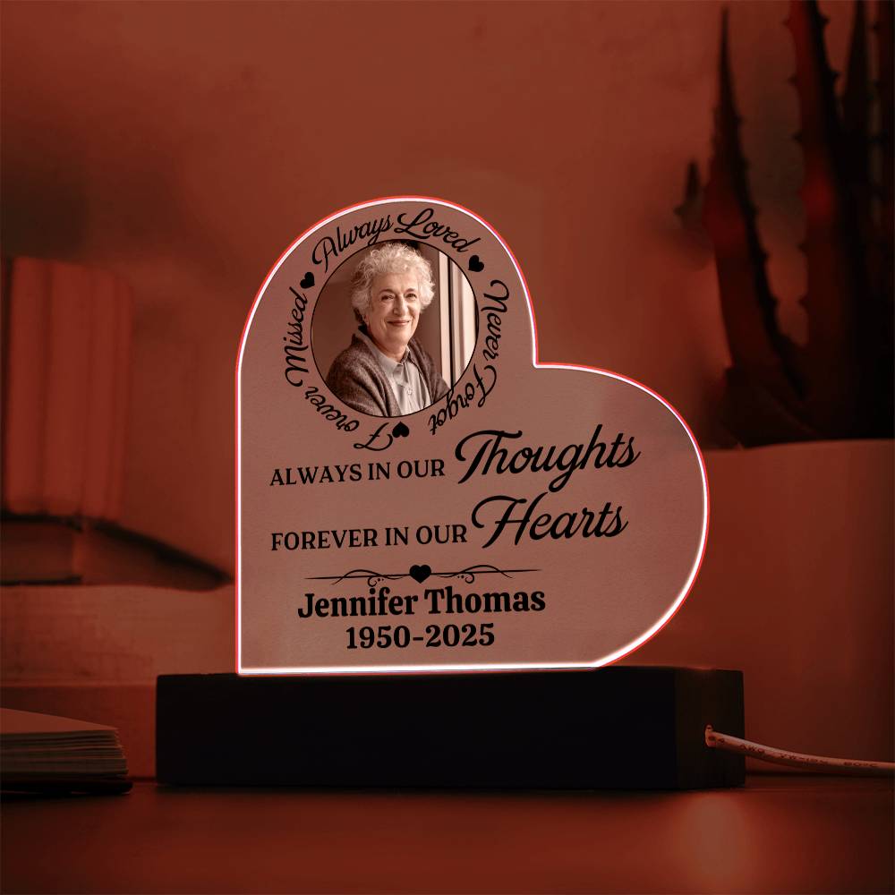 Memorial Acrylic Heart Plaque