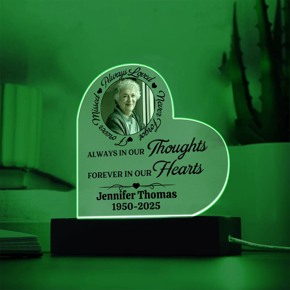 Memorial Acrylic Heart Plaque