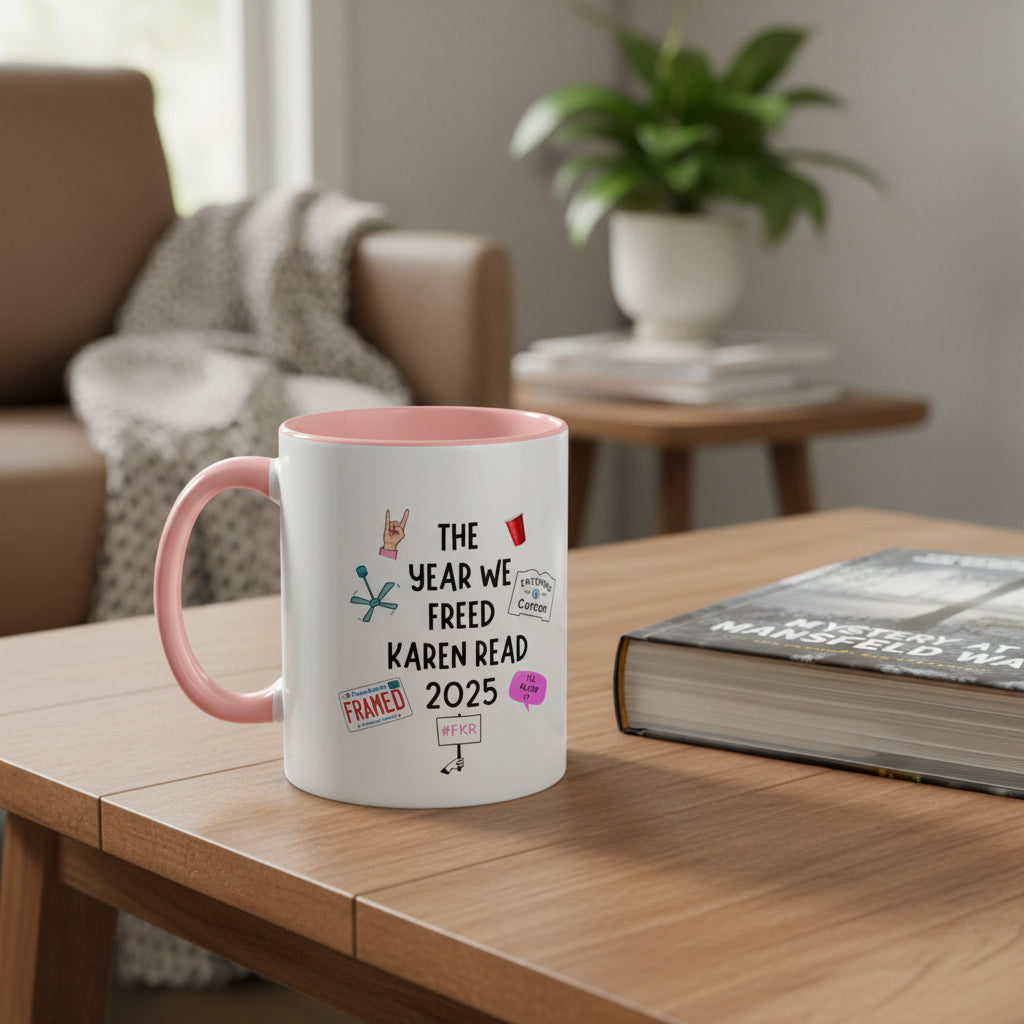 The Year We Freed Karen Read 2025 Coffee Mug — Funny Personalized Accent Mug