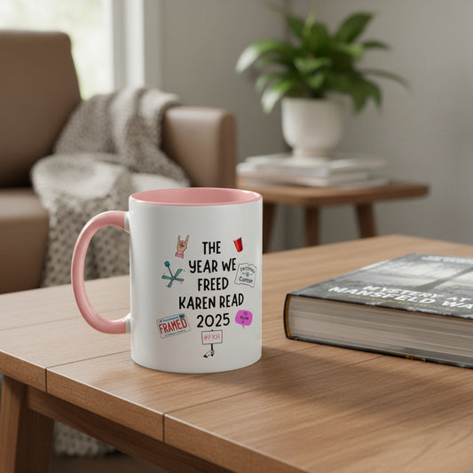 The Year We Freed Karen Read 2025 Coffee Mug — Funny Personalized Accent Mug