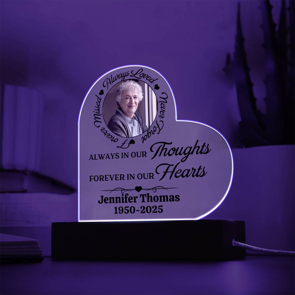Memorial Acrylic Heart Plaque
