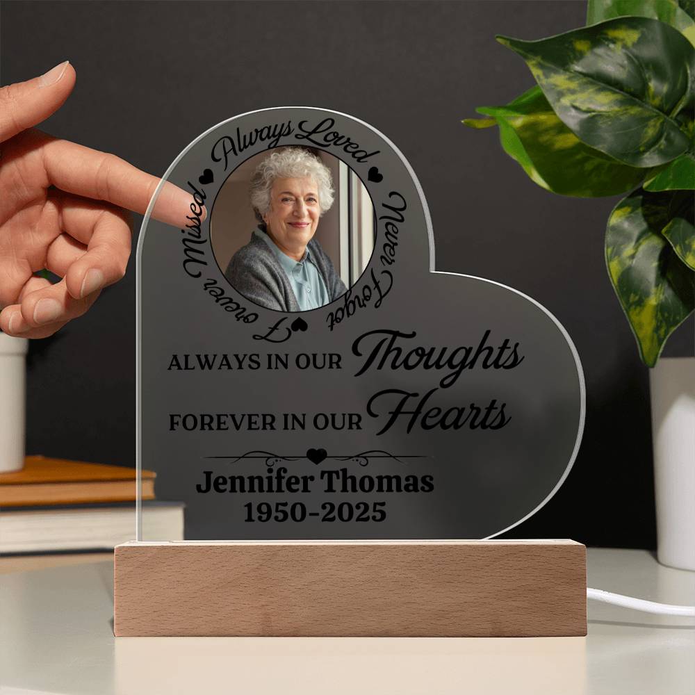 Memorial Acrylic Heart Plaque