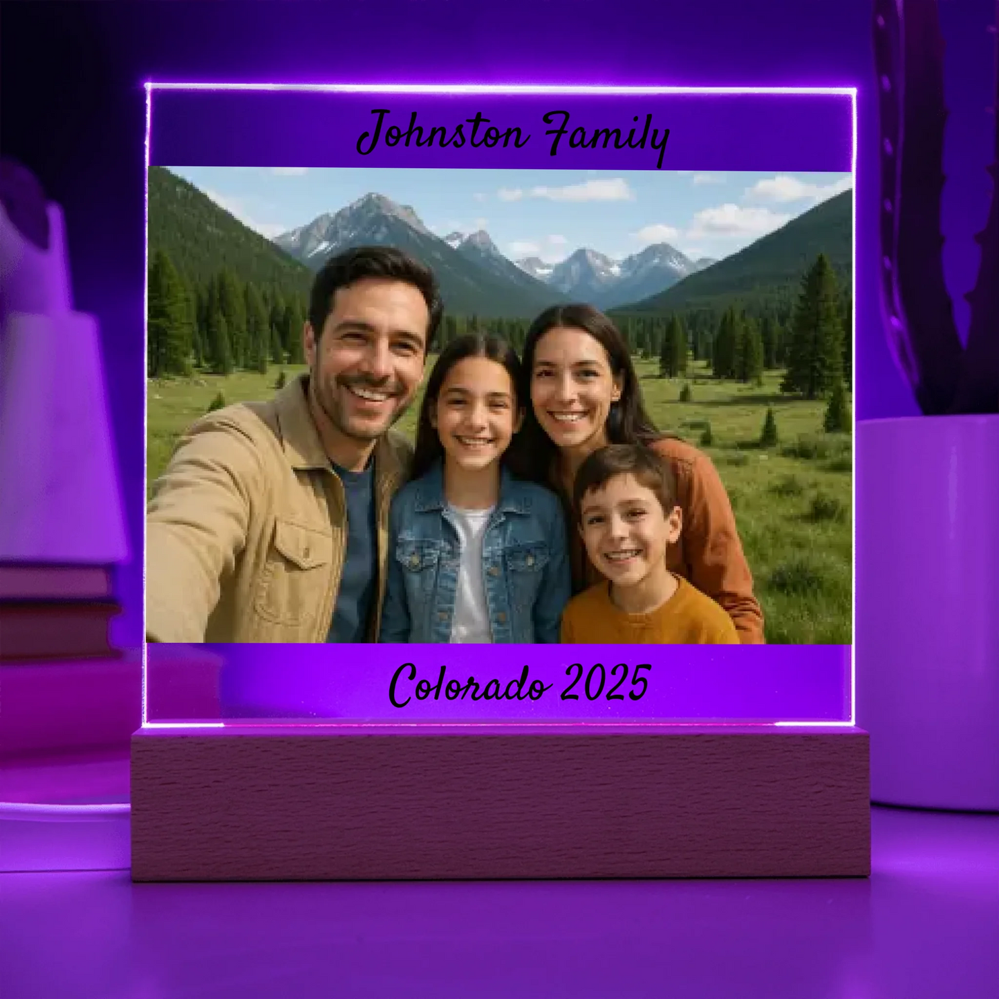 Acrylic Square with LED Base 8