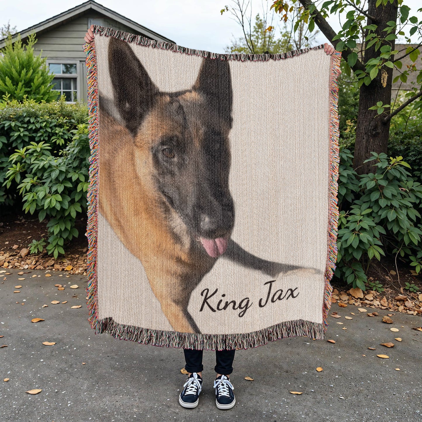 Wrap Yourself in Love with a Personalized Heirloom Woven Pet Blanket (Portrait)