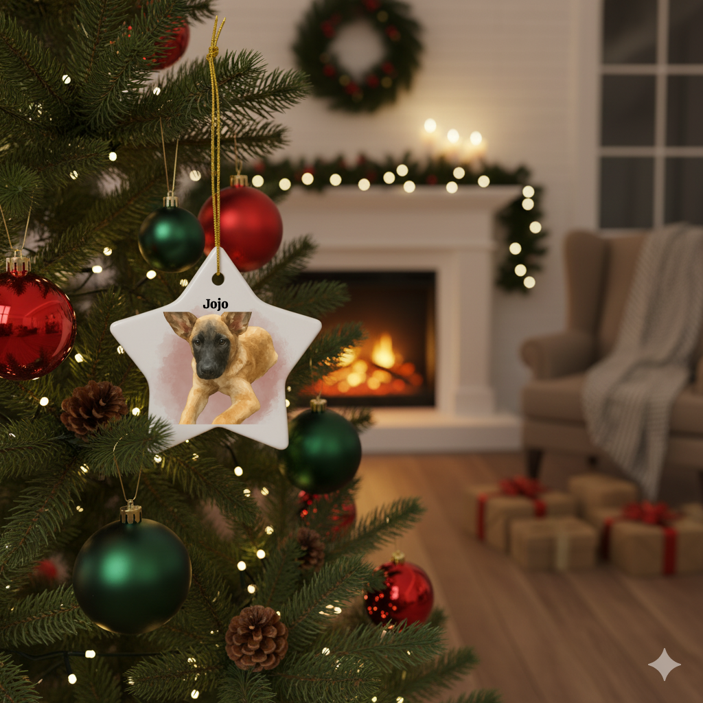 Pet Watercolor Two-Sided Ceramic Ornaments