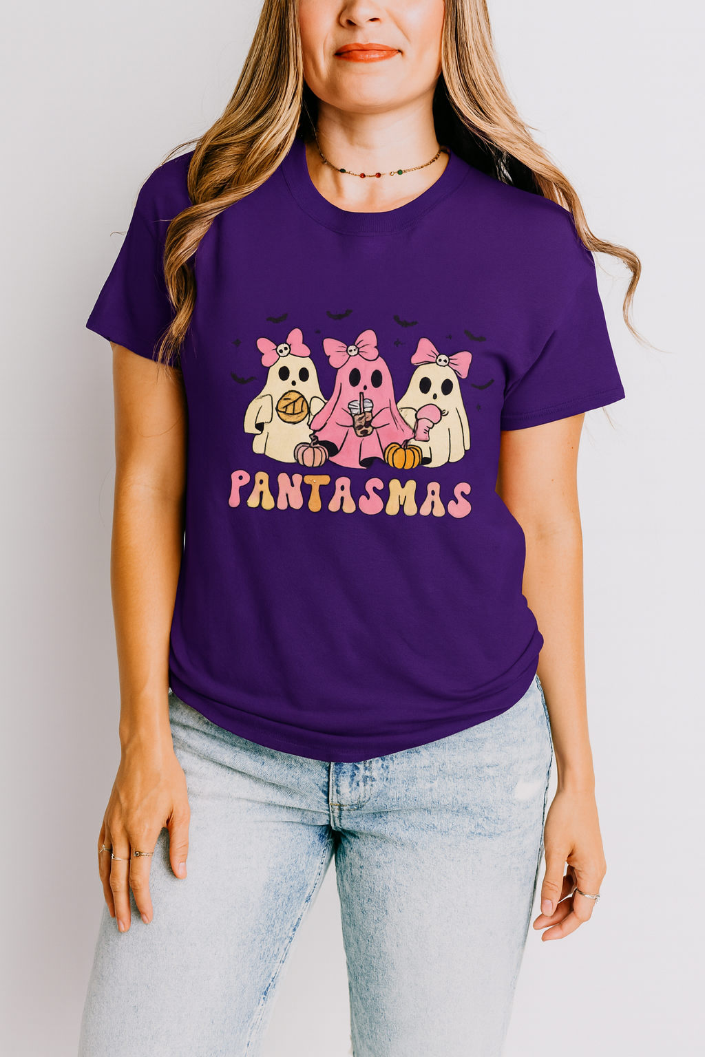 Cute Ghosts Tee with 'PANTASMAS' - Fun Unisex Jersey Short Sleeve Shirt for Halloween, Party, Casual Wear, Gifts