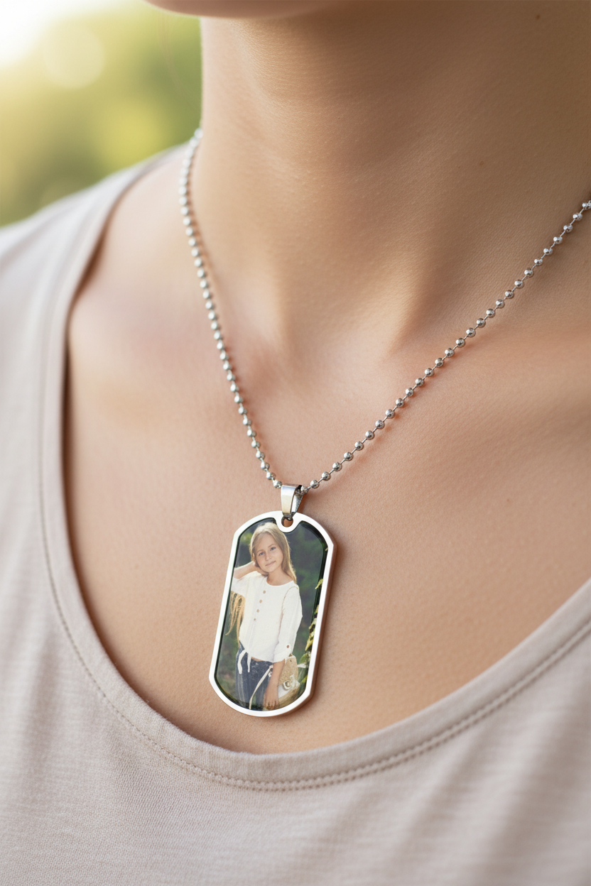 Personalized Photo Dog Tag Necklace