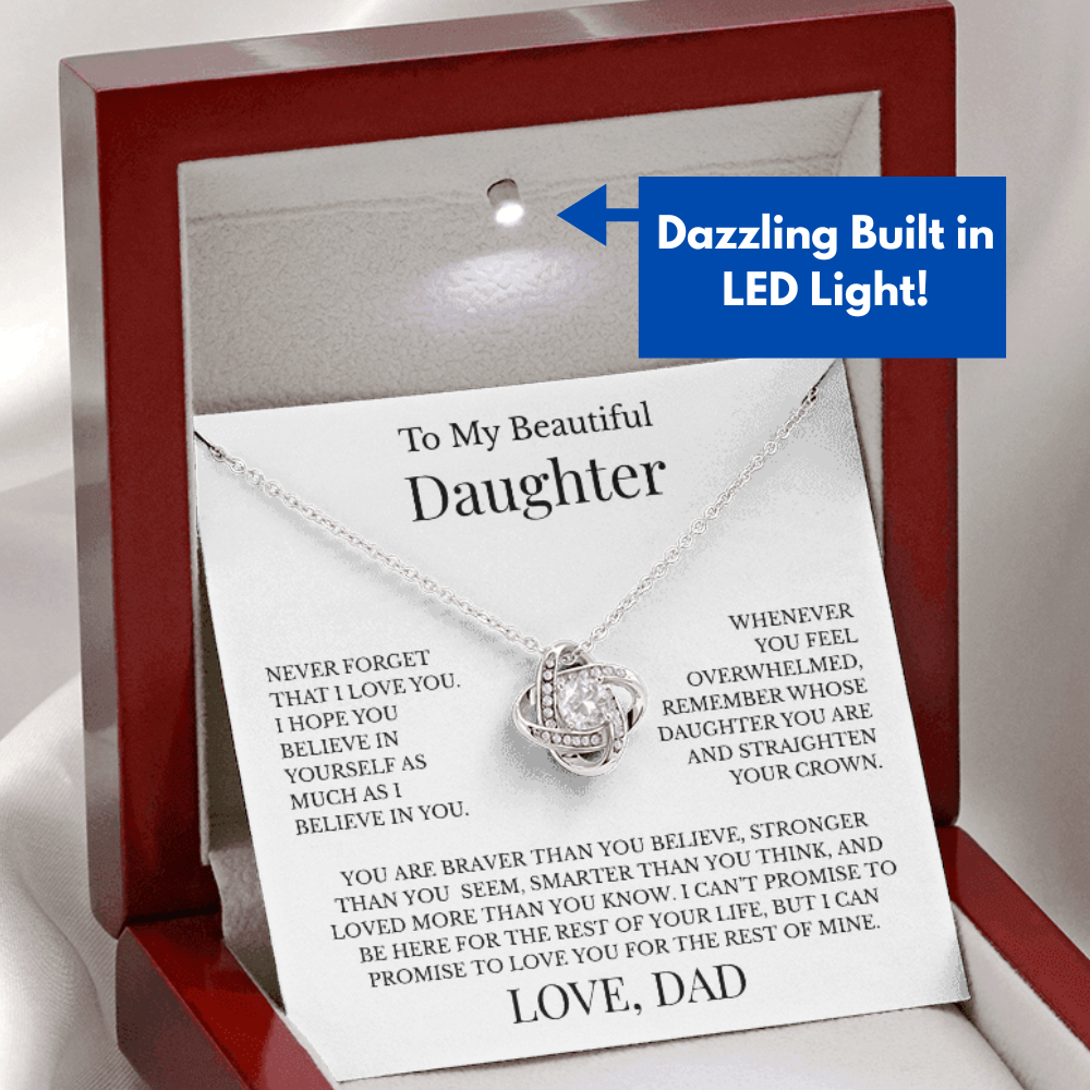 To My Beautiful Daughter - From Dad, Love Knot Necklace