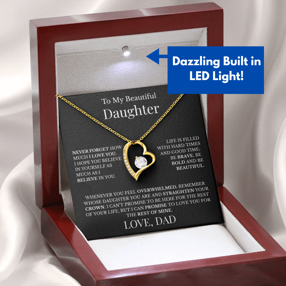 To My Beautiful Daughter - Love Dad - Forever Love Necklace