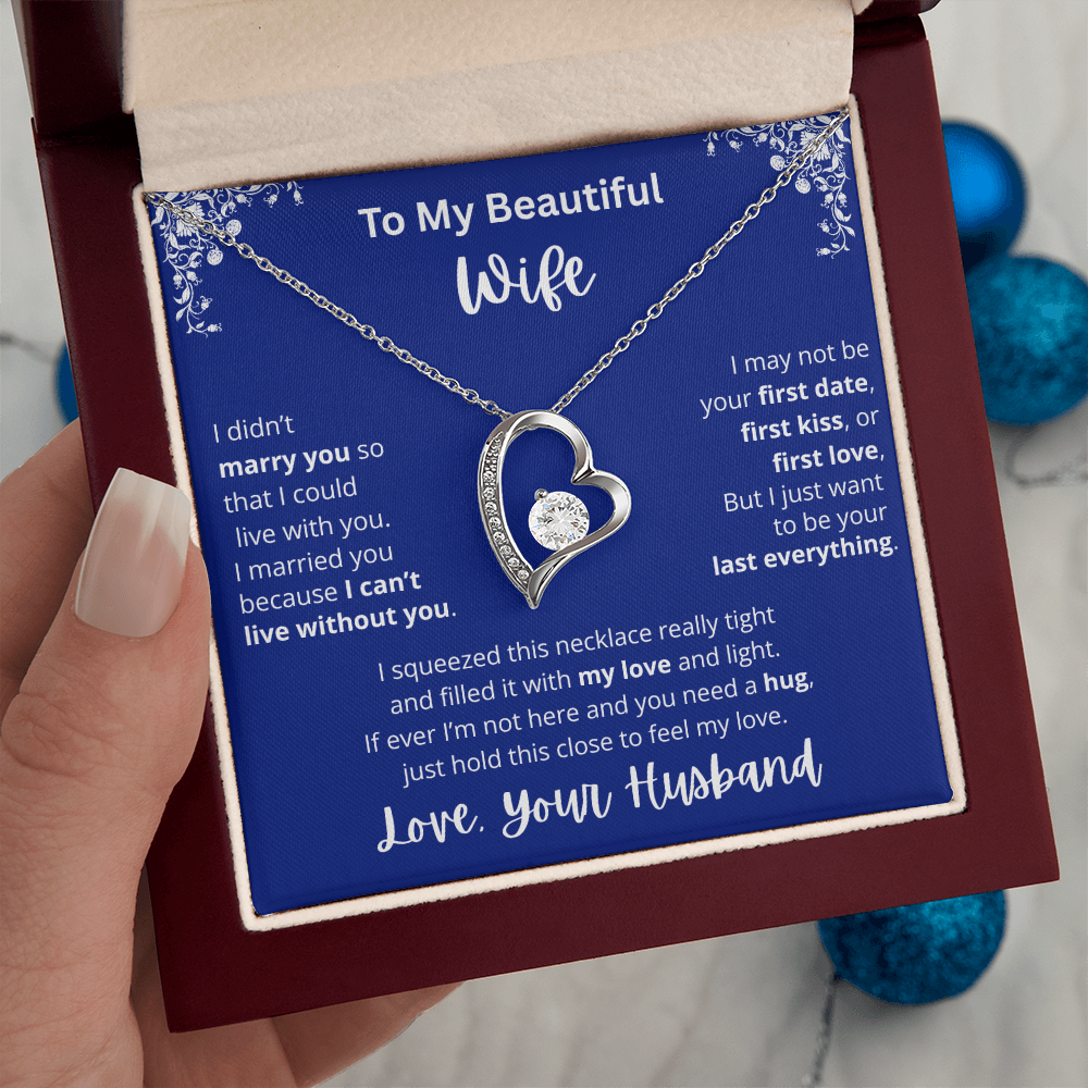 To My Beautiful Wife Heart Pendant