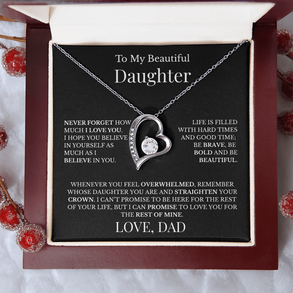 To My Beautiful Daughter - Love Dad - Forever Love Necklace
