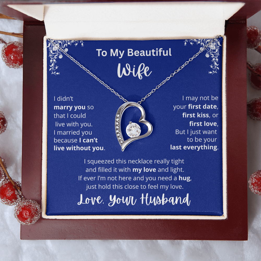 To My Beautiful Wife Heart Pendant