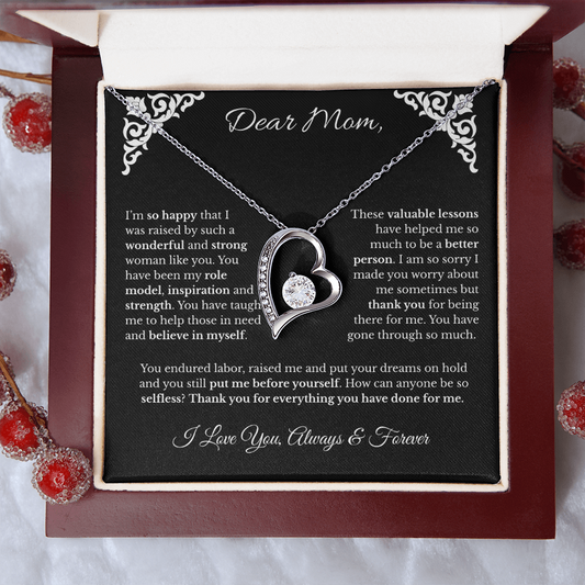 Dear Mom Heart Necklace