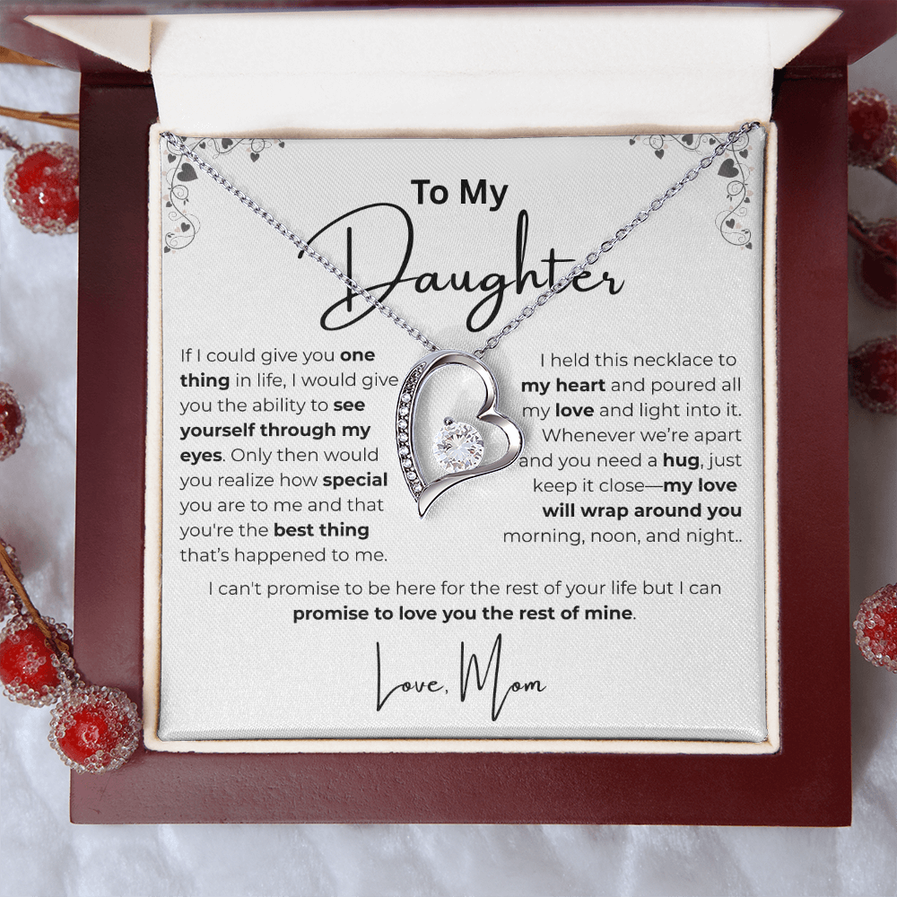Heart Pendant Necklace - To My Daughter, From Mom