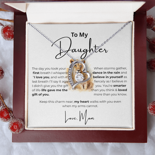 To My Daughter - Love Mom Heart Pendant