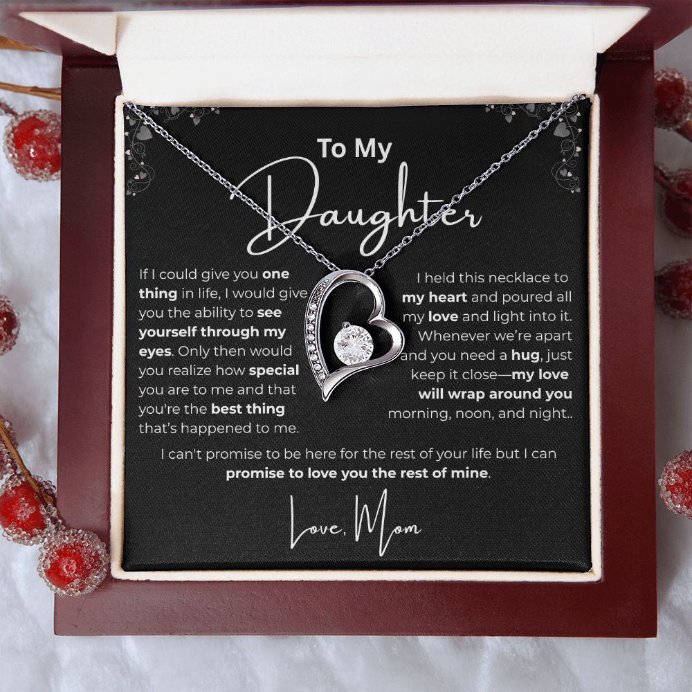To My Daughter Heart Pendant - Love Mom