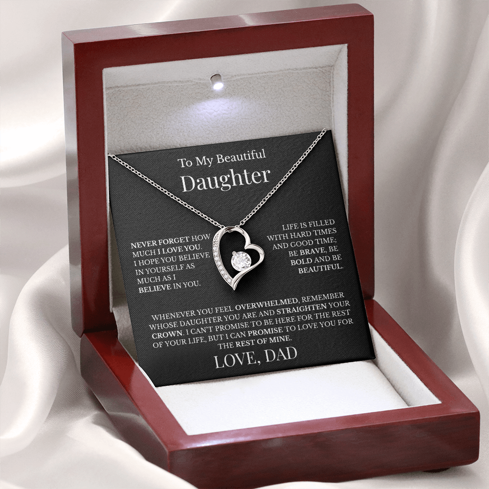 To My Beautiful Daughter - Love Dad - Forever Love Necklace