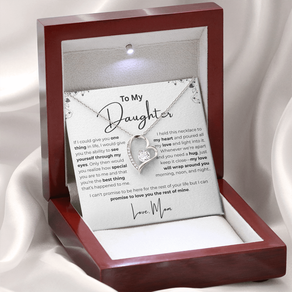 Heart Pendant Necklace - To My Daughter, From Mom