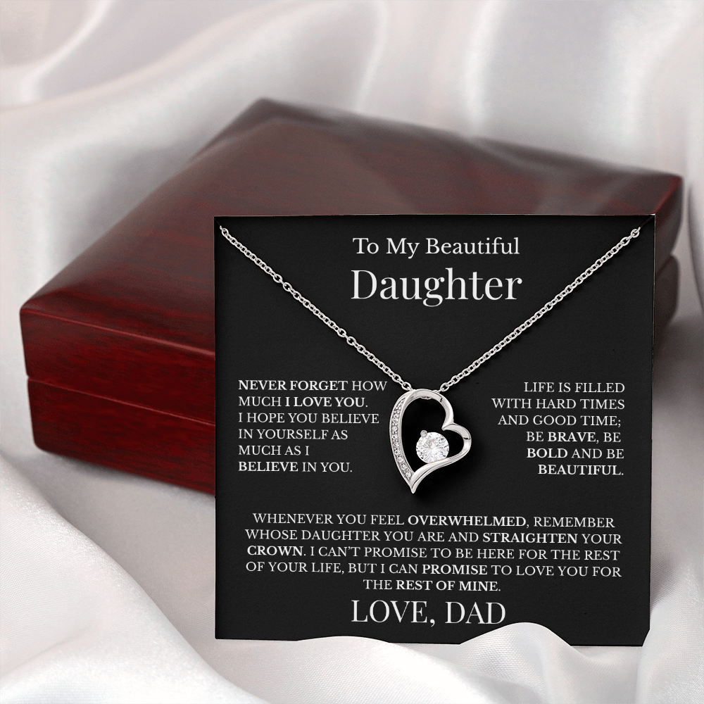 To My Beautiful Daughter - Love Dad - Forever Love Necklace