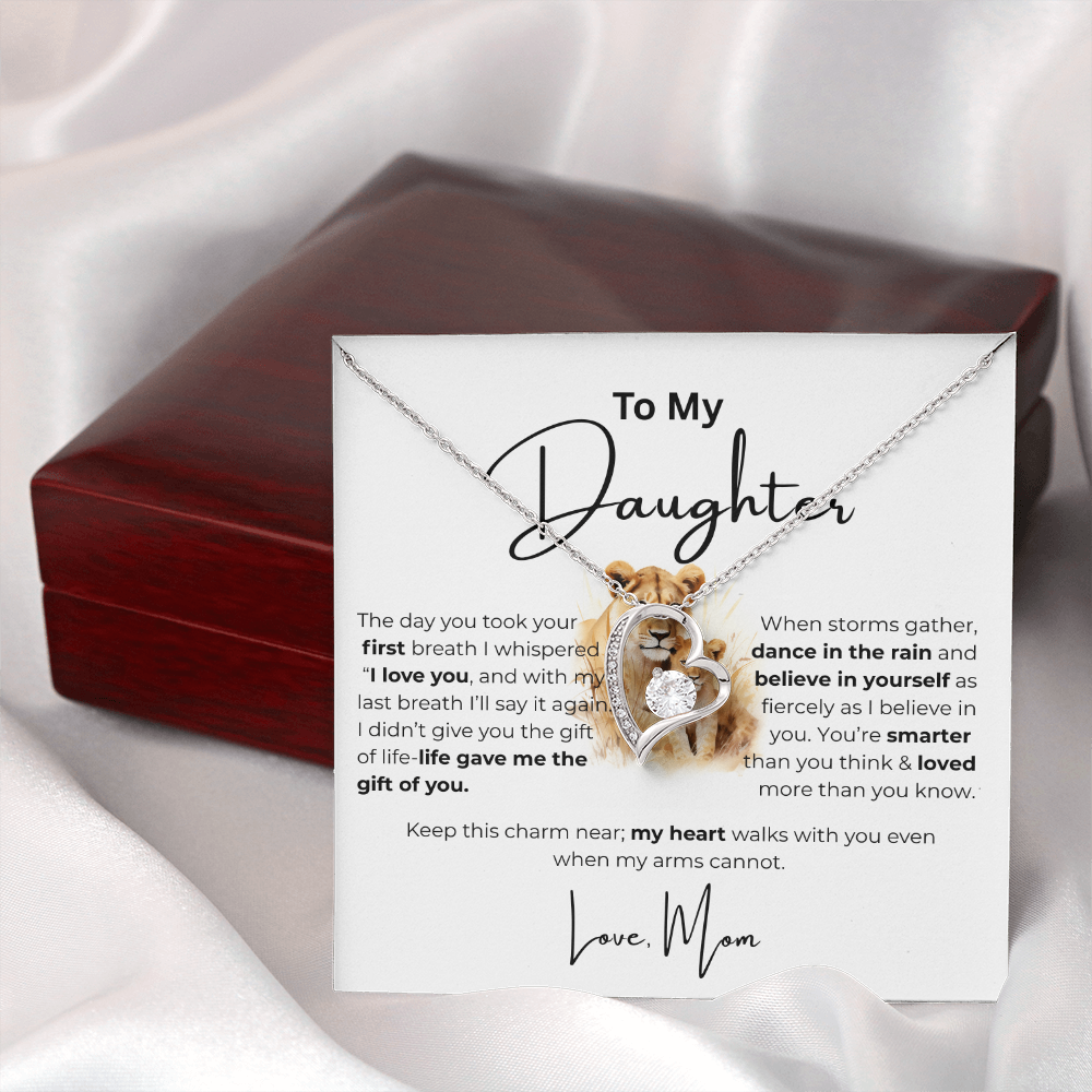To My Daughter - Love Mom Heart Pendant