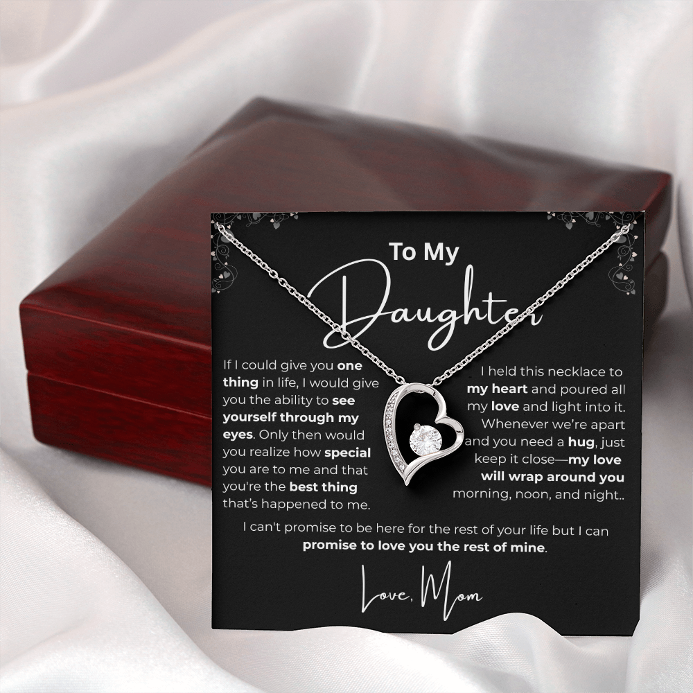 To My Daughter Heart Pendant - Love Mom
