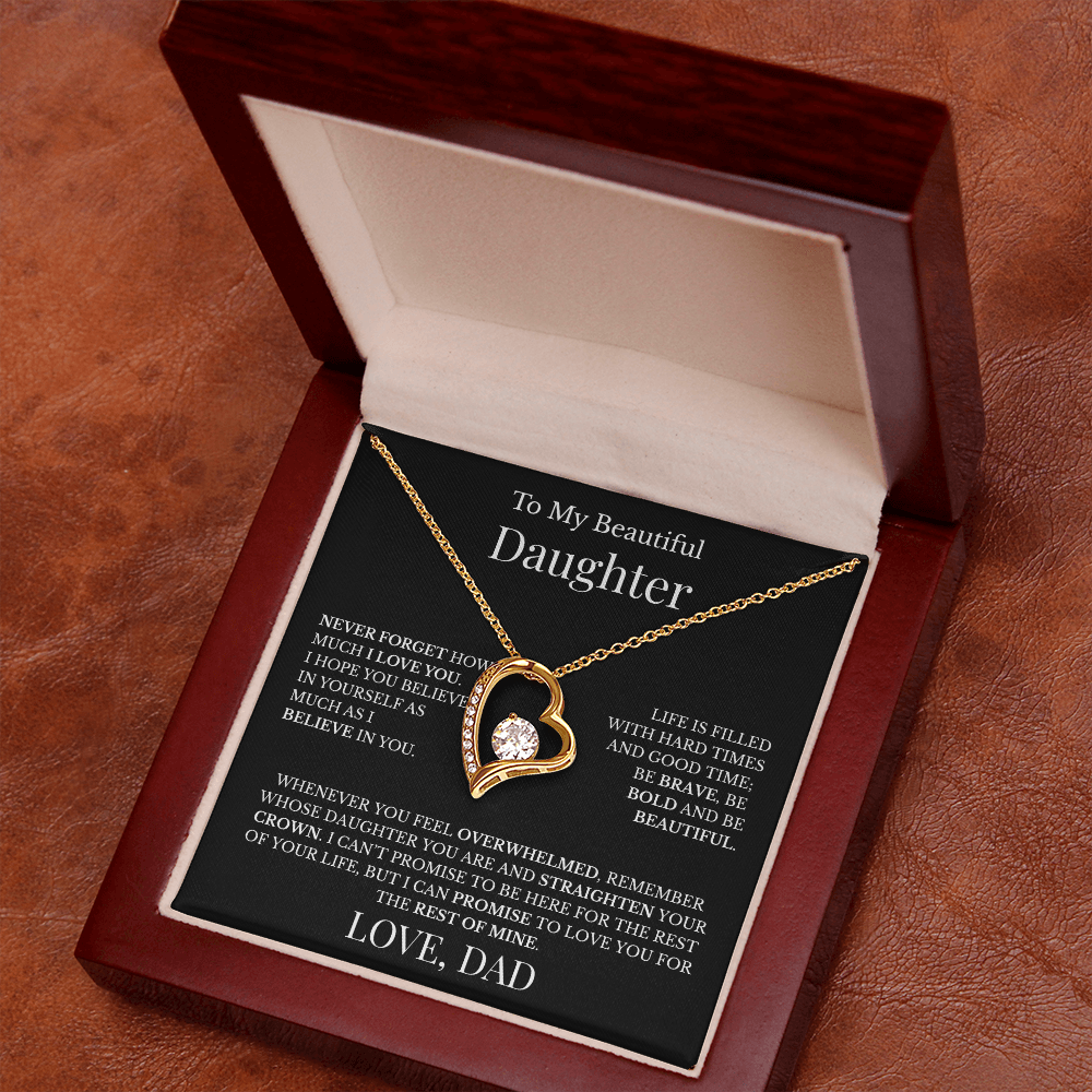 To My Beautiful Daughter - Love Dad - Forever Love Necklace
