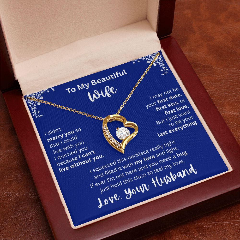 To My Beautiful Wife Heart Pendant
