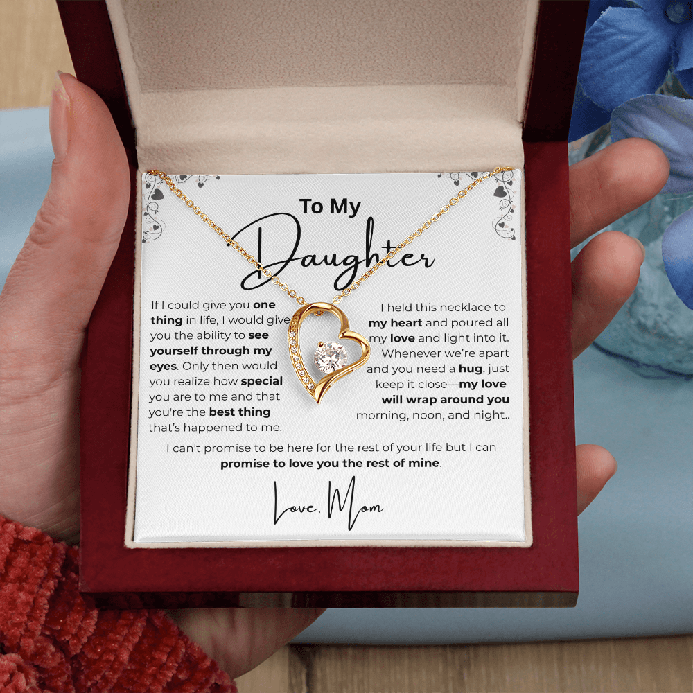 Heart Pendant Necklace - To My Daughter, From Mom