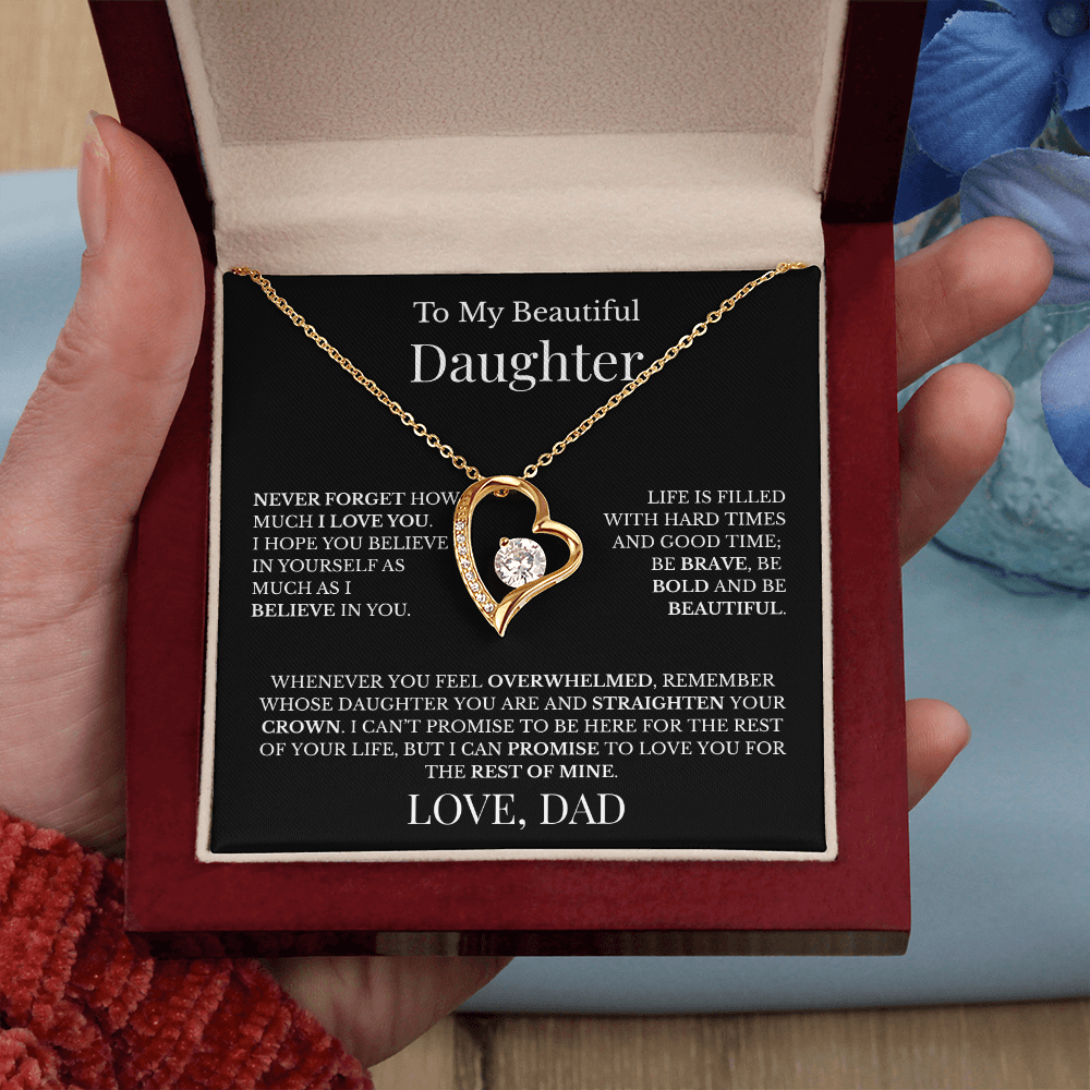 To My Beautiful Daughter - Love Dad - Forever Love Necklace
