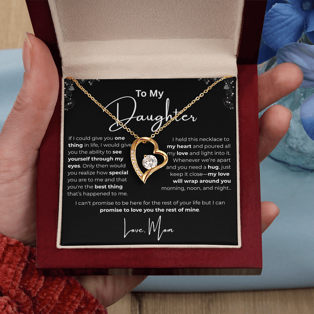 To My Daughter Heart Pendant - Love Mom